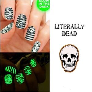 Literally Dead Halloween Glow in the Dark nail set. Retired